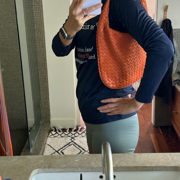 Bottega Veneta Intrecciato Orange Woven Hobo Bag - Picture 10 of 10